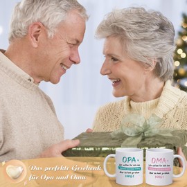 Livole Gifts for Grandparents for Christmas, Grandma and Grandpa Gifts from Grandchildren, Grandma and Grandpa Cups Set, Father's Day Mother's Day Gift, Christmas Gifts, 11 oz 325 ml Ceramic Coffee