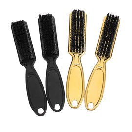 WOONEKY Ergonomic Neck Duster Brush Set Hair Cutting and 4pcs Pack Men's Hair Cleaning Brush Haircut Accessory