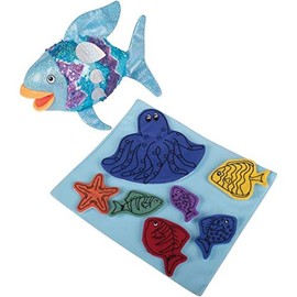 Cre8tive Minds The Rainbow Fish Puppet - Prop Set for Visual Storytelling, 15 Piece Set, Puppet Show Theater for Kids, Bedtime Story, Engaging Physical Story Time