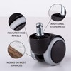 SKIR'CO Pack of 5 50 mm Rubber Chair Castors, Office