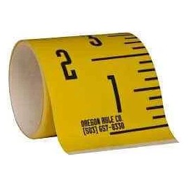 Made in USA 6 Ft. Long x 3" Wide, 1/4" Graduation, Yellow, Mylar Adhesive Tap...