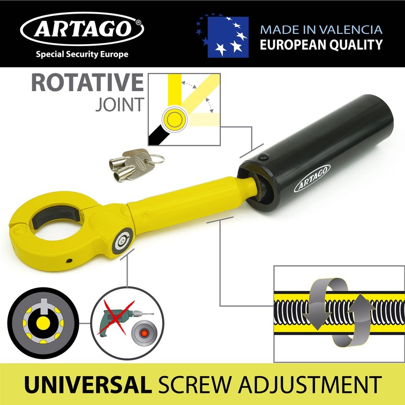 Artago 862A/B Car Handbrake Lock, More Adaptable Thread Adjustment, High