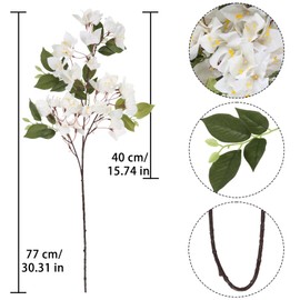 IPOPU White Bougainvillea Artificial Flowers 30.31 in 4 PCS Silk Bougainvillea Artificial Long Stem Flowers Silk Flowers Faux Bougainvillea for Wedding Centerpieces Home Garden DIY Decor(White)