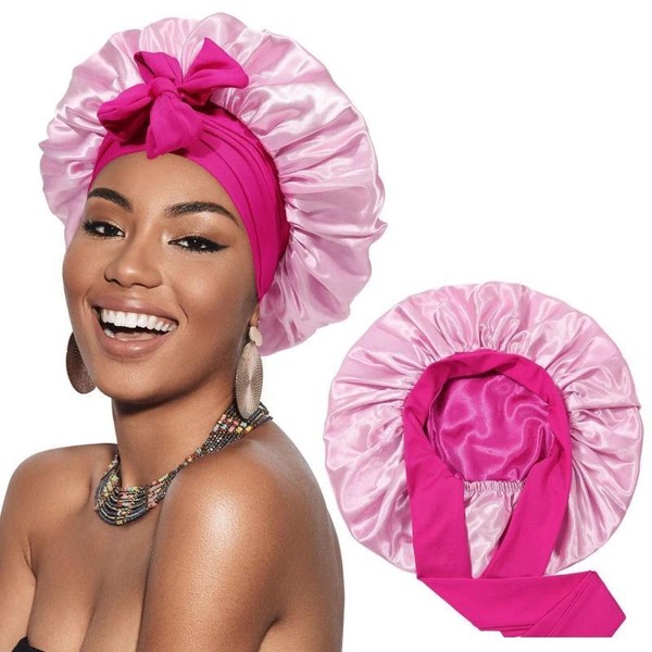 Satin Bonnet Silk Sleep Cap Extra Large for Curly Hair