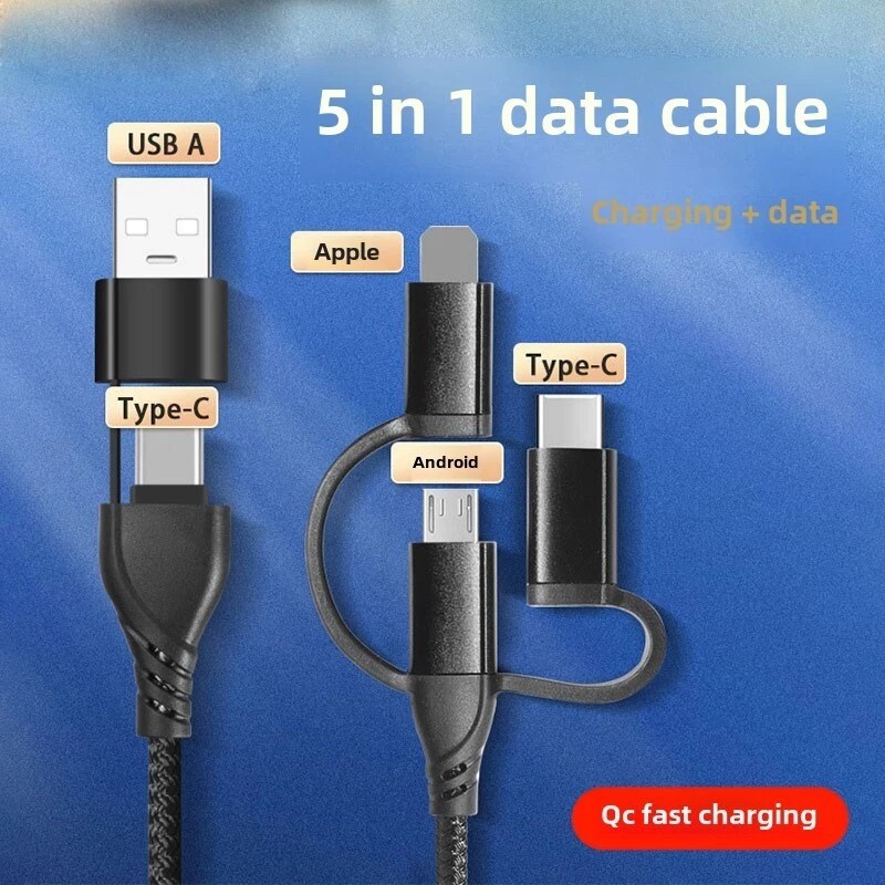 Universal 5 in 1 Fast USB Charging Cable Universal Multi