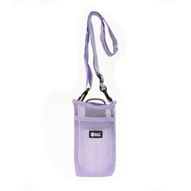 PET Bottle Holder Mesh with Shoulder Strap Bottle Cover Bottle Holder Shoulder Water Bottle Cover (Light Purple)