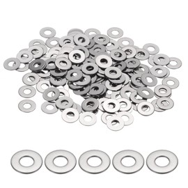 uxcell M3 Flat Washer for Screw, 200Pcs 304 Stainless Steel Washers 3MM ID x 8MM OD x 0.5MM Thick for Bolts, Factories Repair, Kitchens, Shops, and Outdoor Construction (Silver Tone)