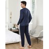 Bresdk Men's Long Winter Cotton Sleepwear Men's Gift, Blue print