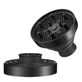 Black Universal Collapsible Hair Dryer Diffuser Attachment- Salon Grade Styling Tools and Appliances, Lightweight Foldable Portable Travel Folding Design Fit Most of Blow Dryers for Personal Care
