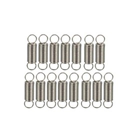 sourcing map Pack of 15 tension spring wire diameter 0.016 inches, AD 0.16 inches, free length 0.59 inches, stainless steel small double hook tension spring