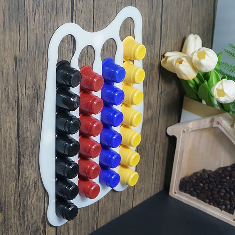 Capsule Holder Black Mount Organizer Acrylic Vertically Horizontally Mounted On