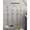 MCOMCE Plastic Broom Holder Wall Mount, White, 4 Count