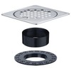 UNI-DRAIN Shower Drain Square 4 Inch with Flange, Drain Grate
