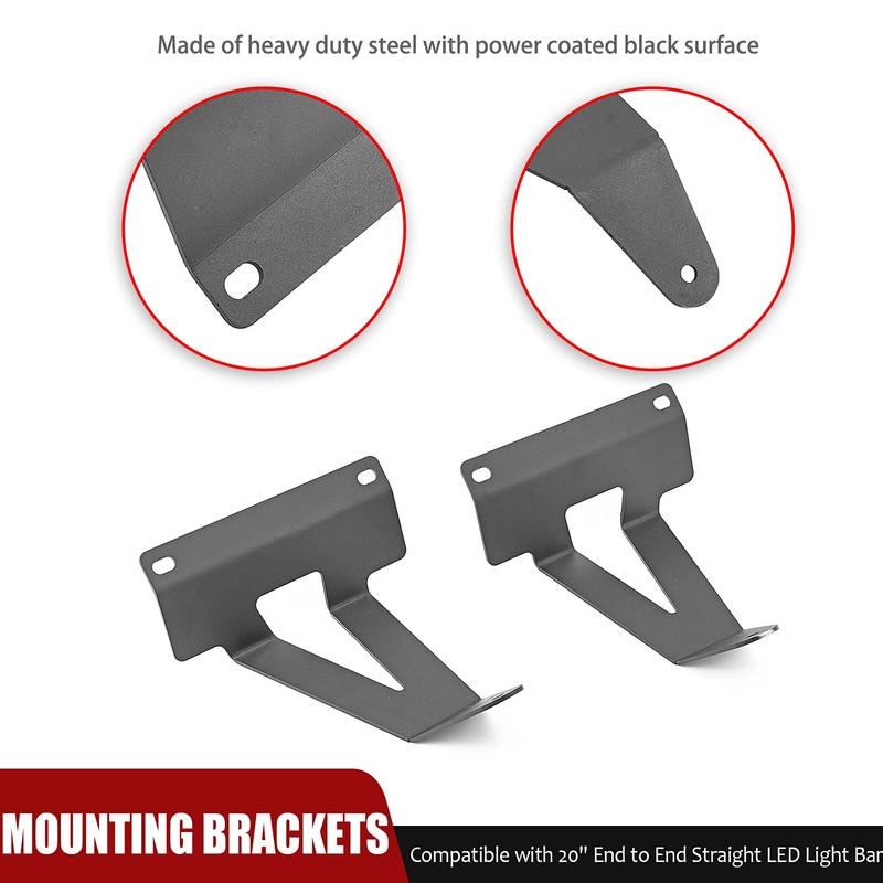 WSays 22" Front Hidden Lower Bumper Light Bar Mounting Brackets