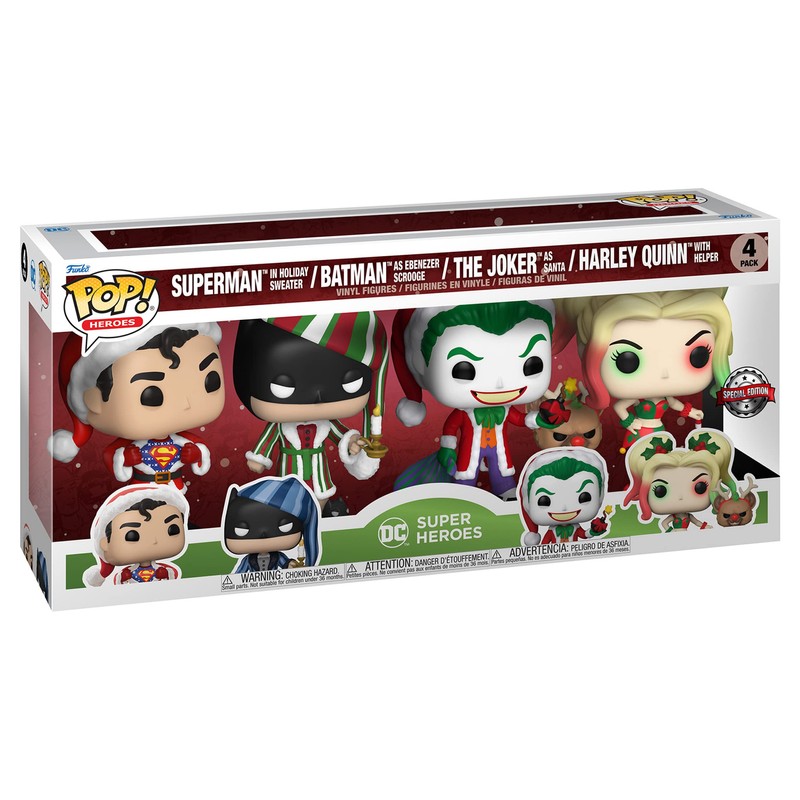 Funko! POP 4PK DC Holiday, FUN58577, Multicoloured