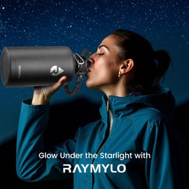 RAYMYLO 128oz Insulated Water Bottle, Triple Wall Vacuum Stainless Steel Water Bottles - Keeps Cold 48H, Reusable One Gallon Flask Jug for Gym, Sports, Camping, Hiking,Travel, Starry Sky-Black