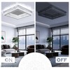 Finktonglan Square Crystal LED Flush Mount Ceiling Light, 17.7" Modern
