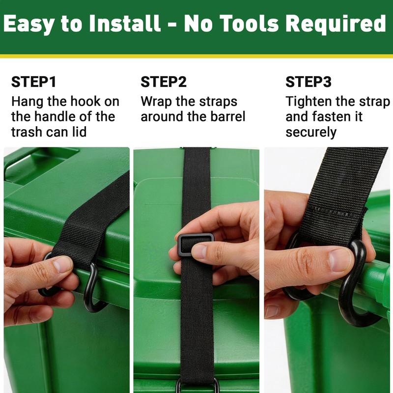 ANKS Heavy Duty Bear & Raccoon Proof Trash Can Lock