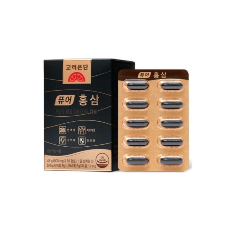 Goryeo Eundan Pure Red Ginseng 60 Capsules (3 Boxes) Red