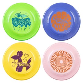 Wham-O Frisbee Fastback Pack of 4 Flying Disc, 23.75 cm Dog-Friendly Lightweight Toy for Children Boys Girls from 5 Years and Professional Players Outdoor Beach Park Garden Game - 100 g