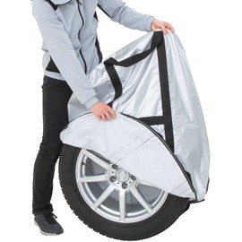 Bonform 7205-08SI Tire Carry Bag for Light and Normal Car, Set of 2, Includes Nut Bag, LL, Silver