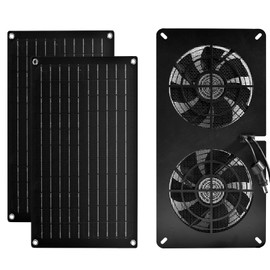 DC HOUSE 20W Solar Powered Exhaust Fan for Chicken Coops Greenhouses Sheds Pet Houses and Windows Waterproof and Easy Plug and Play Installation