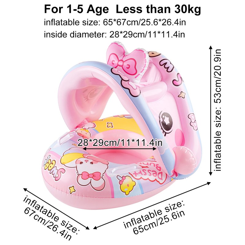 Toddler Pool Float with Canopy for Supervised Water Play –