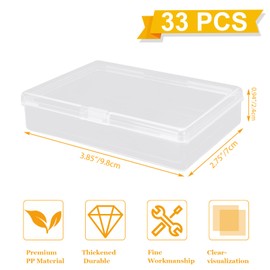 33Pcs Playing Card Case Clear Plastic Deck Box Card Game Organizer, Playing Card Holder Plastic Card Game Holder Case, Clear Trading Card Storage Box Small Playing Card Deck Box-3.8x2.7x0.94 Inch