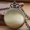 Tiong Bronze Smooth Covered Quartz Men's Pocket Watch,Luminous Arabic Numerals