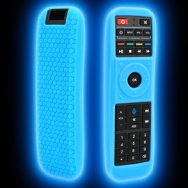 Silicone Protective Case for Super Box RC-200 Smart Voice Remote Control Case Cover Skin Holder Sleeve for Superbox S5 PRO,S4 PRO,S5 MAX,S6 MAX,S6 Ultra Replacement Remote Bumper Cover-Glowblue
