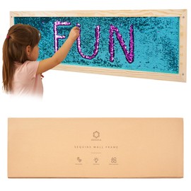 ODOXIA Sequin Sensory Wall Frame | Sensory Wall Sequin Flip Fabric for Kids | Daycare and School And Room Board