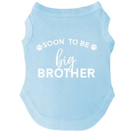 Soon to Be Big Brother Dog Tee Shirt | Sleeveless | Pregnancy Announcement | New Baby | Gender Reveal | Photoshoot (Baby Blue, Small 52)