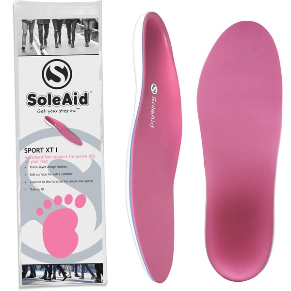 SoleAid Sport XTI, 3-Layer Performance Insoles, Light Weight, Soft, High