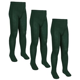 Undercover 3 Pairs of Girls Cotton Rich Knitted Tights Bottle Green 3-4