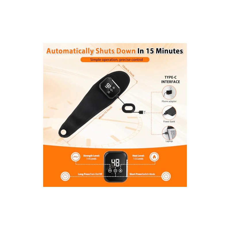 Cordless Heated Wrist Brace with Massager Support Vibration(2 pcs Black)