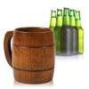350ml Vintage Wooden Beer Mug with Handle Large Capacity Drink