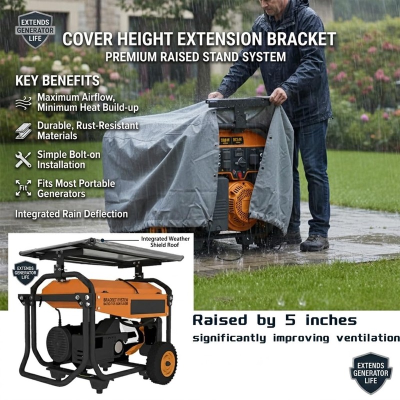 Generator Hood Height Extension Bracket Outdoor Generator Waterproof Cover Height
