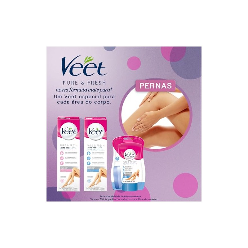 Veet Pure & Fresh, Bandas de Cera Depilatoria, Piernas y