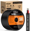 Nilight 50FT 14AWG Oxygen-Free Copper Wire Red Black Electrical Wire