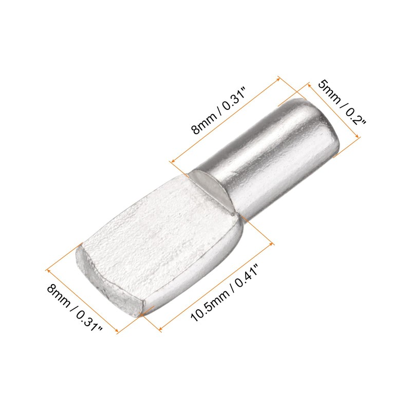 sourcing map 50pcs Shelf Support Peg 5mm/0.2" Spoon Shaped Iron