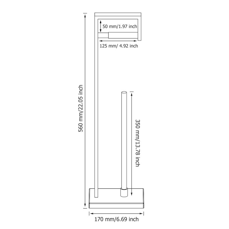 Chiunikoo Toilet Paper Holder Stand with Reserve, Matte Black Bathroom