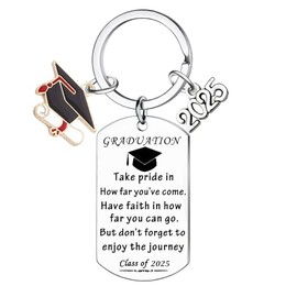 Graduation Gifts for Him Her Graduation Keyring Class of 2025 Gifts Take Pride in How Far You Have Come 2025 Inspirational Gifts Graduation Present for High School College Students Graduate Gifts