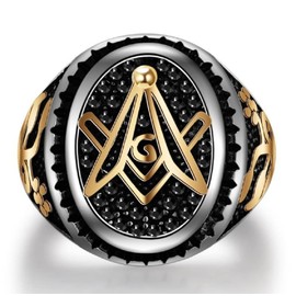 Masonic Ring for Men, Tree of Life Masonic Freemason Ring, Gold Freemason Symbol Masonic Rings, Hip Hop Biker Ring, Religious Amulet Ring, Punk Masonic Jewelry Jewelry for Men Mens (10)
