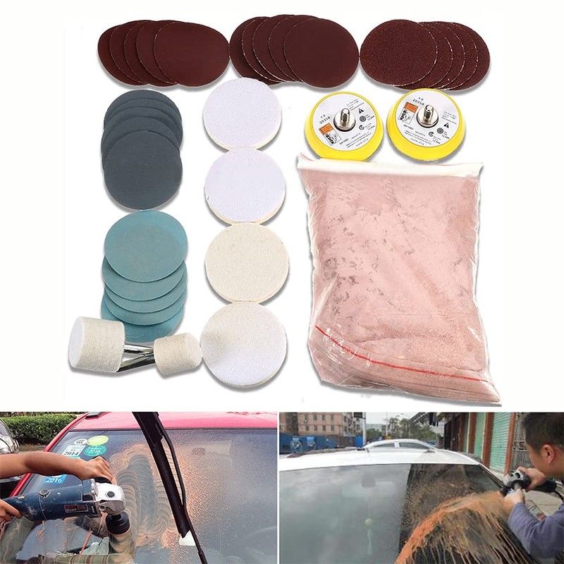 Glass Polishing Kit, 34Pcs/Set Multifunctional Scratch Remover Window Repair Tool,