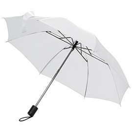 Mens Ladies Small Pocket Telescope Umbrella Compact Folding (White)