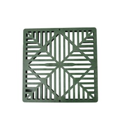 NDS 1212 Square Catch Basin Drain Grate, Diamond Design, Fits 12-Inch Catch Basin Drain, Risers and Low Profile Adapter, 12-Inch, Plastic, Green