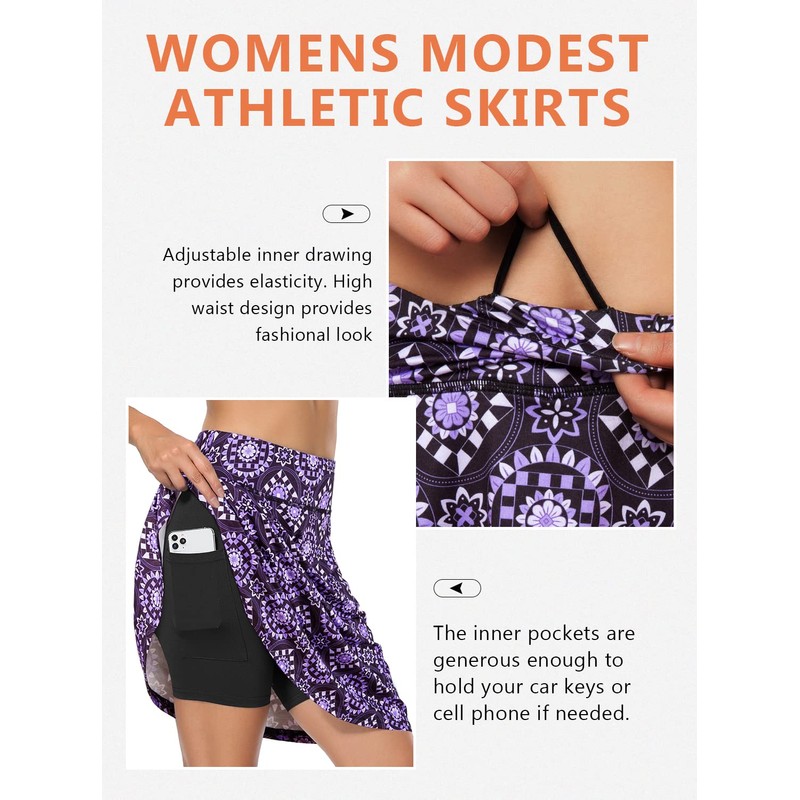 Fulbelle Plus Size Skort for Women, 20" Knee Length Quick