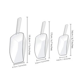SCSpecial Kitchen Scoops Set of 6 Clear Plastic Scoops with 3 Different Sizes Clear Candy Scoops