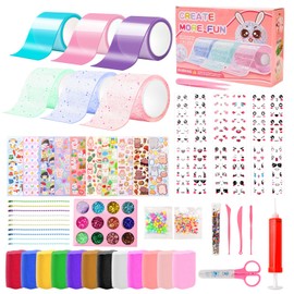 YAOZUP Nano Tape Bubbles Set, 65 Pieces, Nano Tape Children with Sequin Stickers, Nano Tape Bubble Craft Kit, Bubble Tape DIY, Bubble DIY Craft Kit for Girls, Boys