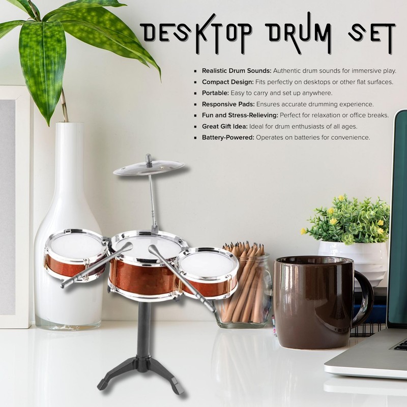 Desktop Drum Set- Perfect for Beginners and Drum Enthusiasts